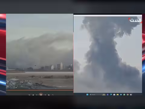 أعمدة الدخان من ميناء بوشهر بعد استهدافه بصاروخين