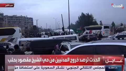 خروج المدنيين من حي الشيخ مقصود في حلب