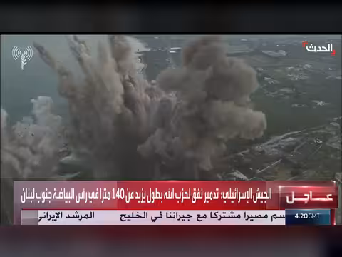 إسرائيل تنشر فيديو لتدمير نفق لحزب الله