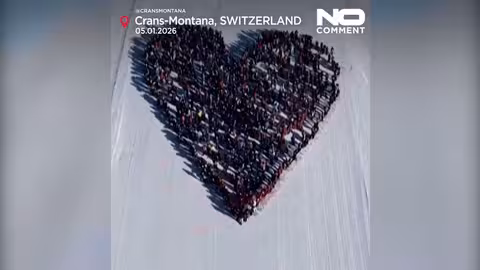 تكريم متزلجين لضحايا الحريق في كرانس مونتانا