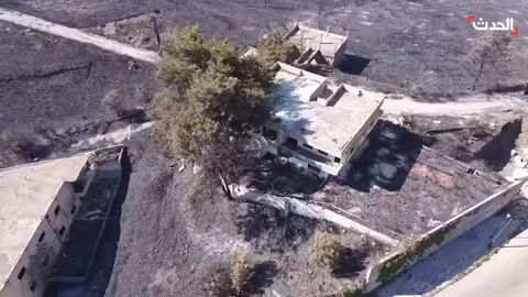 توثيق آثار الحرائق المدمرة في قسطل معاف بريف اللاذقية