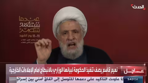 نعيم قاسم ينتقد بيان الحكومة اللبنانية ويعتبره استسلامًا للإملاءات الخارجية