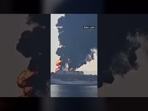 حريق هائل في خزانات وقود ميناء صلالة