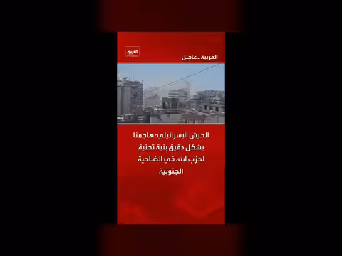 الجيش الإسرائيلي يستهدف بنية تحتية لحزب الله في الضاحية الجنوبية