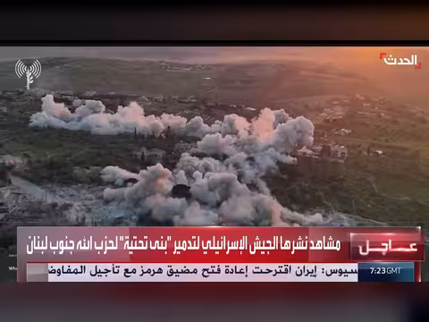الجيش الإسرائيلي ينشر مشاهد لتدمير مواقع في جنوب لبنان