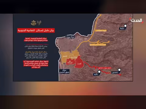 إسرائيل تطالب بإخلاء أربعة أحياء في الضاحية الجنوبية لبيروت