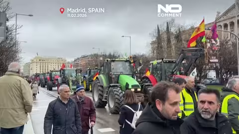 مزارعون إسبان احتجاجا على اتفاق ميركوسور