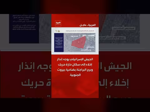 الجيش الإسرائيلي ينذر سكان حارة حريك وبرج البراجنة