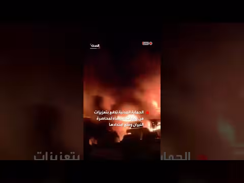 حريق هائل في مستودع سيارات ودراجات في كفر الشيخ