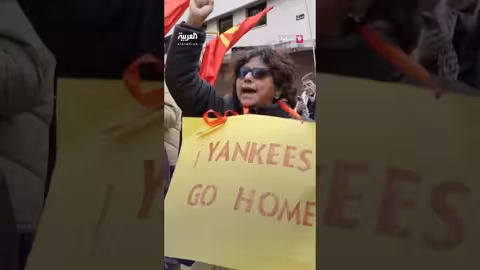 مظاهرات مدريد ضد سياسات ترمب