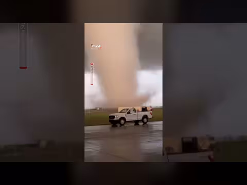 مرور إعصار هائل قرب قاعدة فانس الجوية