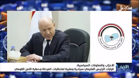 الأحزاب اليمنية تدعم قرارات العليمي وتؤكد حماية الأمن القومي