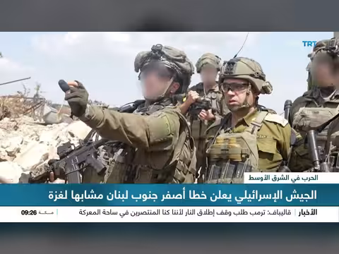 الجيش الإسرائيلي يعلن خطا أصفر في جنوب لبنان