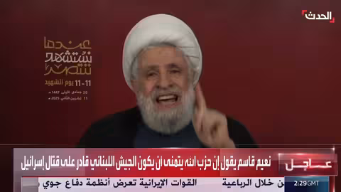 نعيم قاسم: حزب الله نيابة عن الدولة اللبنانية وإسرائيل خسرت بالاتفاق