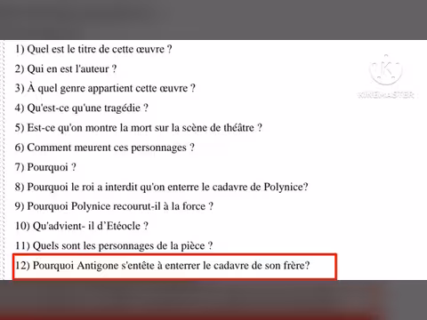 مسرحية أنتيجون: أسئلة امتحانية متكررة وشرح شامل