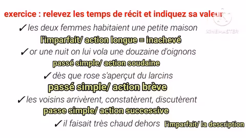 tronc communles temps du récit les valeurs de l imparfait et du passéجدع مشترك تمارين مع التصحيح