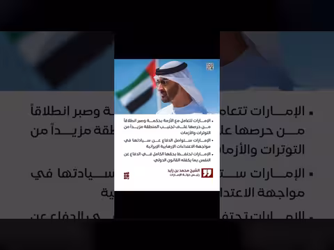 الشيخ محمد بن زايد: الإمارات ستواصل الدفاع عن سيادتها