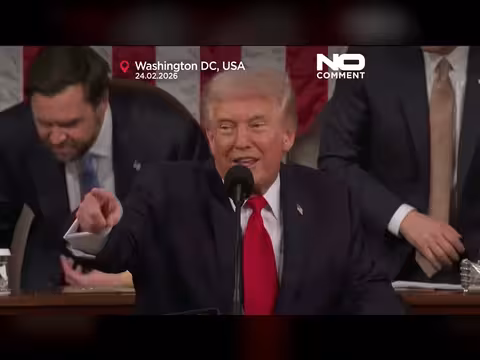 ترامب يستقبل فريق هوكي أمريكي أولمبي خلال خطاب حالة الاتحاد