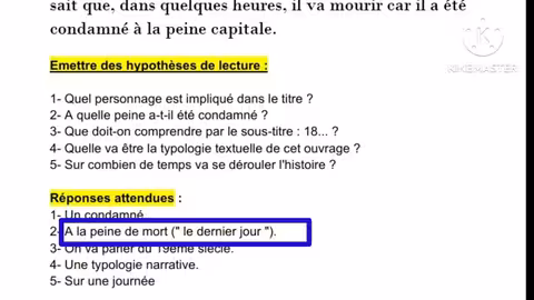 1bac le dernier jour d' un condamné analyse du paratexte question réponse