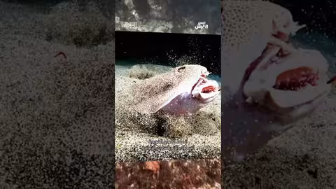 سمكة قرش تدفن نفسها