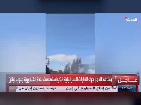 آثار الدمار الواسع في بلدة الغندورية