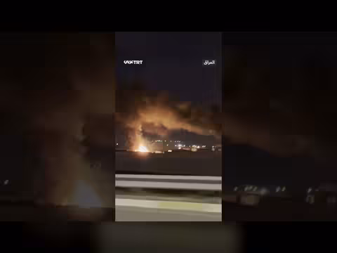 انفجارات وحريق يستهدفان مطار أربيل شمال العراق
