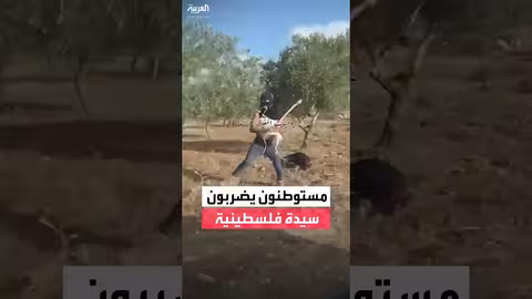 اعتداء مستوطنين على سيدة فلسطينية أثناء قطف الزيتون برام الله