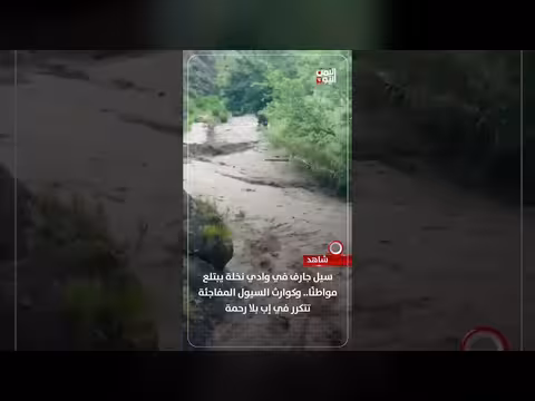 سيل جارف في وادي نخلة