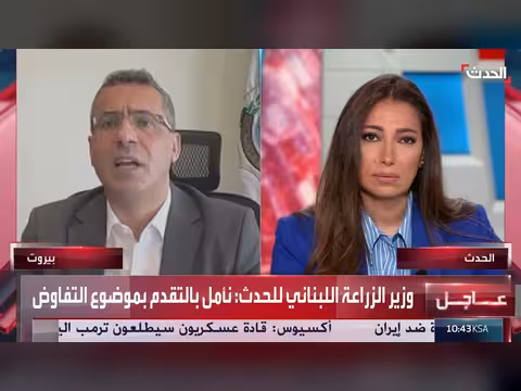 وزير الزراعة اللبناني: نتمنى حلاً سياسياً لحصر السلاح