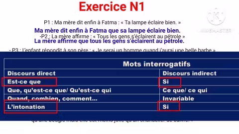 1Bac: جمل الديسكور المباشر وغير المباشر في امتحان الباكالوريا