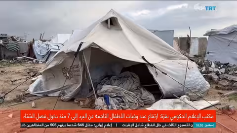 اقتلاع وغرق خيام النازحين في غزة بسبب المنخفض الجوي