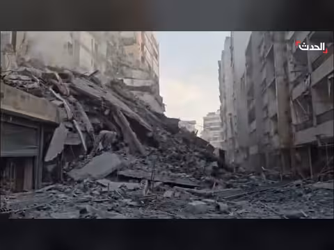 الدمار في حارة حريك ببيروت الجنوبية بعد غارات إسرائيلية