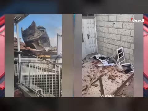 سقوط شظايا صاروخ إيراني على سلوان في القدس