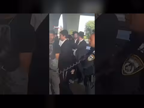 مئات الحريديم احتجاجا على اعتقال متهربين