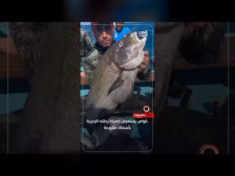 غواص في حضرموت يستعرض حصيلته البحرية