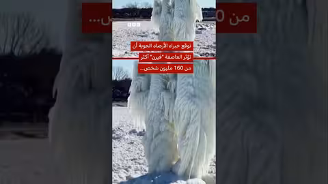 الجليد يغير ملامح شاطئ بحيرة ميشيغان