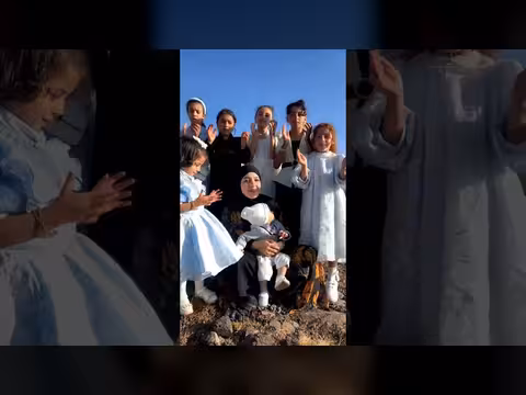 ماريا قحطان تغني أغنية العيد مع أطفال الريف