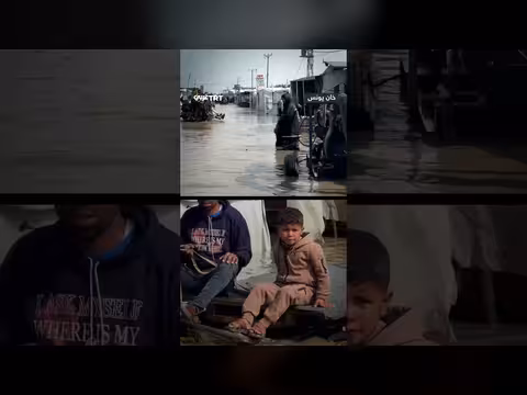 غزة: أمطار غزيرة تغرق خيام النازحين وتزيد من معاناتهم