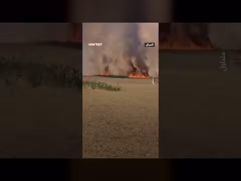 حريق هائل يلتهم محصول الحنطة في النجف