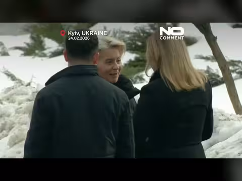 زيلينسكي وقادة الاتحاد الأوروبي يحيون ذكرى مرور 4 سنوات على الغزو الروسي لأوكرانيا