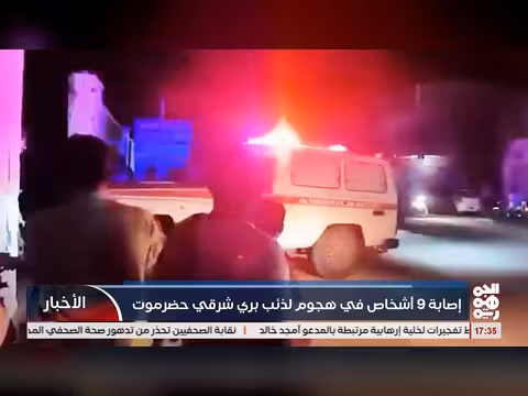 اصابة 9 أشخاص في هجوم ذئب شرقي حضرموت
