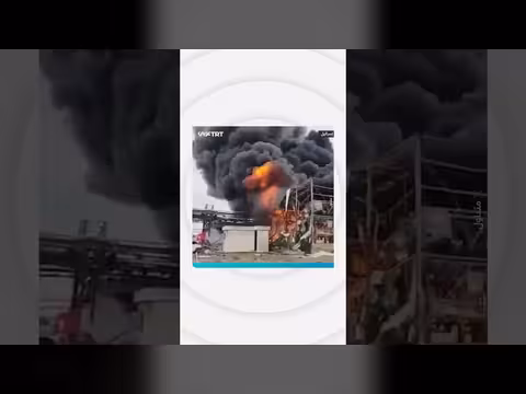 حريق مصنع كيماويات بعد قصف إيراني